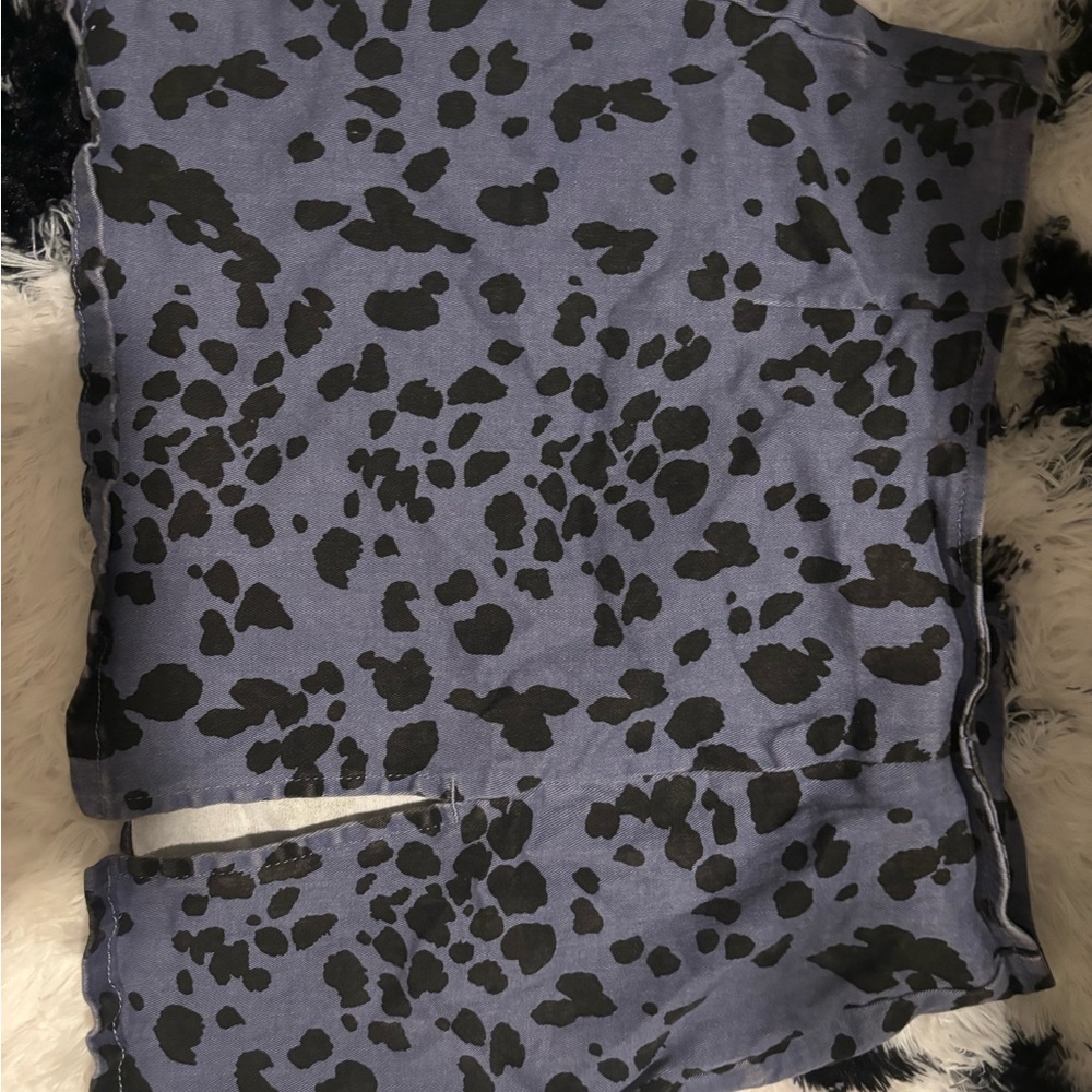 Blue and Black Animal Print Skirt